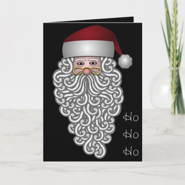 Victorian Santa on Black Background Christmas card (Front)