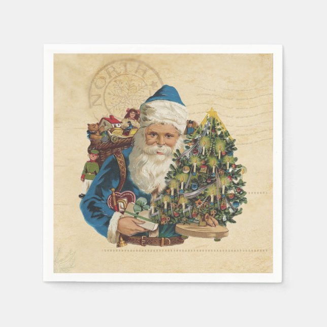 Victorian Santa - Vintage Christmas Decoupage Napkin (Front)