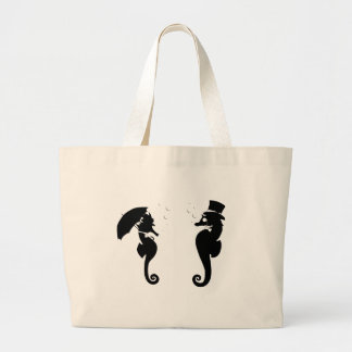 Victorian Seahorses Large Tote Bag