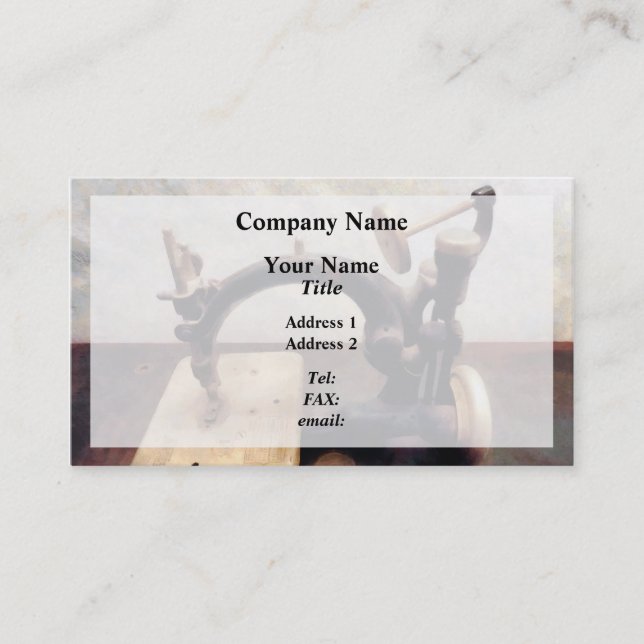 Victorian Sewing Machine Business Card (Front)