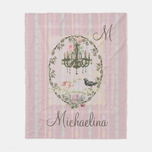 Victorian Shabby Chic Pearls Chandelier Blanket