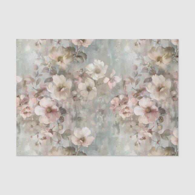 Victorian Shabby Chic Roses Florals Decoupage Tissue Paper (Front)