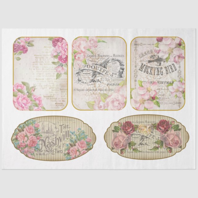Victorian  Shabby Chic Series Design 11 Tissue Paper (Front)
