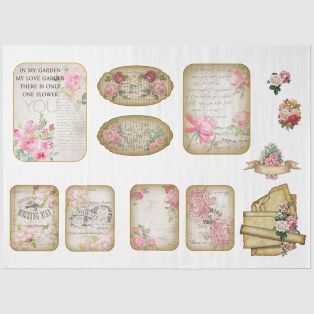 Victorian  Shabby Chic Series Design 17 Tissue Paper (Front)