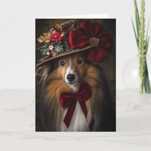 Victorian Sheltie Christmas Holiday Card