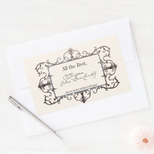 Victorian Signature Author BookPlate Template Sticker