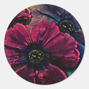 Victorian Splendor: Exquisite Floral Design Classic Round Sticker