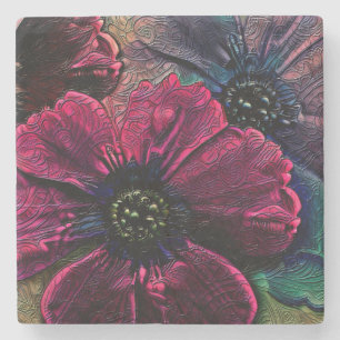 Victorian Splendor:  Exquisite Floral Design  Stone Coaster