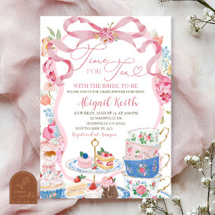Victorian Spring Floral Bridal Tea Party Shower Invitation