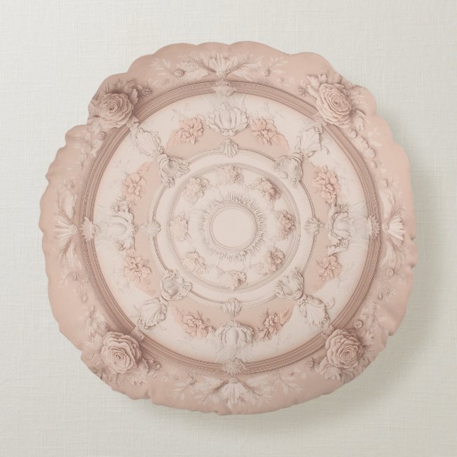 Victorian Spring, Powder Pink,  Round Pillow (Front)
