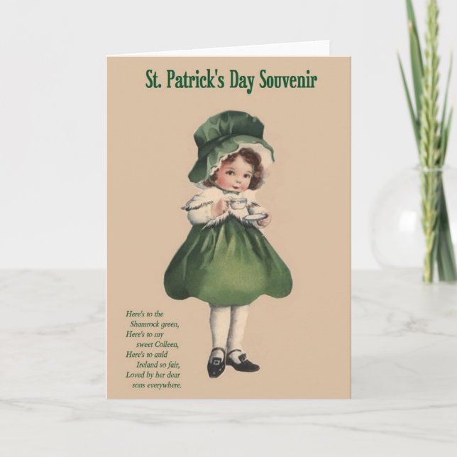 Victorian St. Patrick's Day Irish Tea Card (Front)