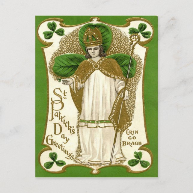 Victorian St Patricks Day Postcard (Front)