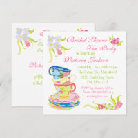 Victorian Stacked Tea Cups Tea Party Bridal Shower