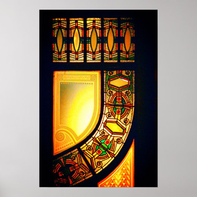 Victorian stained glass door elegant poster (Front)