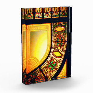 Victorian stained glass look elegant photo block