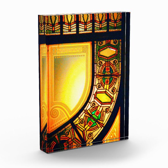 Victorian stained glass look elegant photo block (Left)