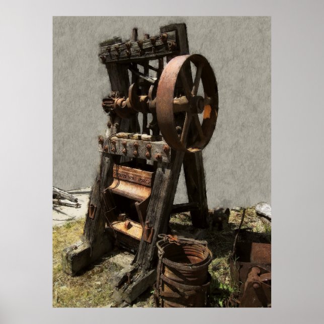 VICTORIAN STAMP MILL for GOLD MINING Poster (Front)