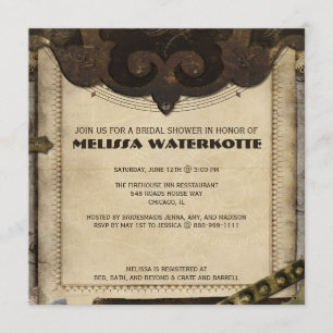 Victorian Steampunk Bridal Shower Invitation