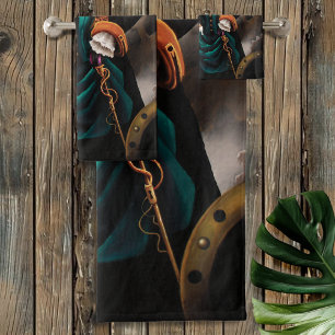 Victorian Steampunk Couple Bath Towel Set