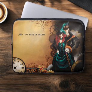 Victorian Steampunk Couple Elegance Romance Laptop Sleeve