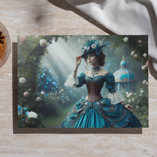Victorian Steampunk Garden Lady Tissue Paper
