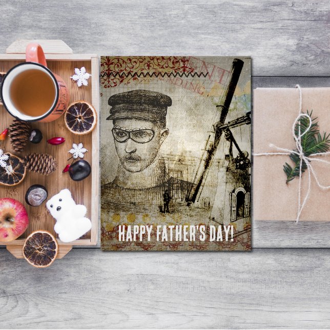 Victorian Steampunk Inventor Scientist Telescope Card (Creator Uploaded)