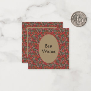 Victorian Steampunk Old Lock Key Red Poppies Card