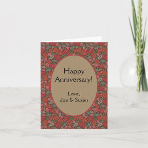 Victorian Steampunk Old Lock Key Red Poppies Note Card