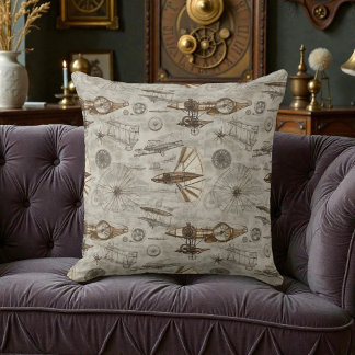 Victorian Steampunk  Throw Pillow