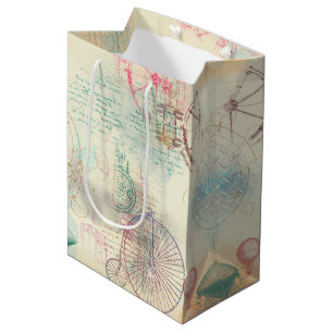 Victorian Steampunk   Watercolor Grunge Pastel Medium Gift Bag