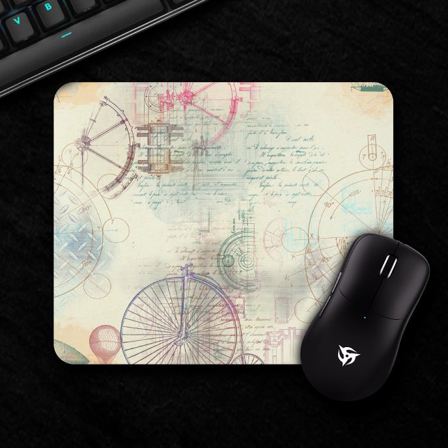Victorian Steampunk | Watercolor Grunge Pastel Mouse Pad (Creator Uploaded)
