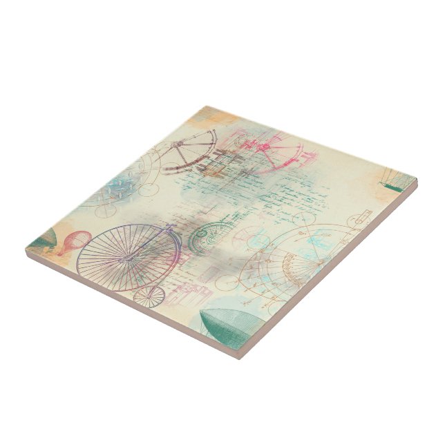 Victorian Steampunk | Watercolor Grunge Pastel Tile (Side)