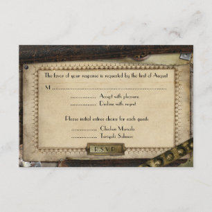 Victorian Steampunk Wedding Reception Cards