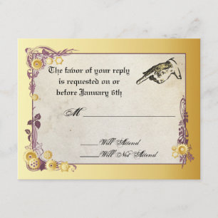 Victorian Steampunk Wedding RSVP Card