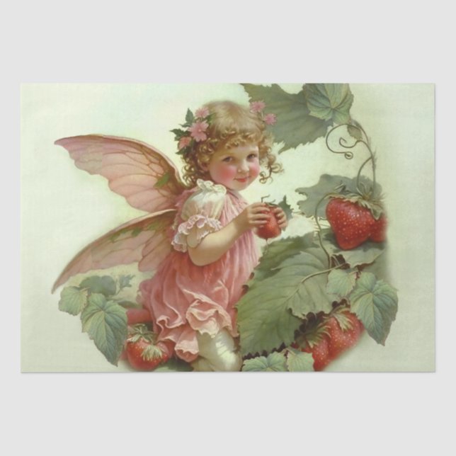 Victorian “Strawberry Fairy”   Tissue Paper (Front)