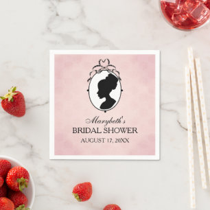 Victorian Style 60s Cameo Bridal Shower Napkin