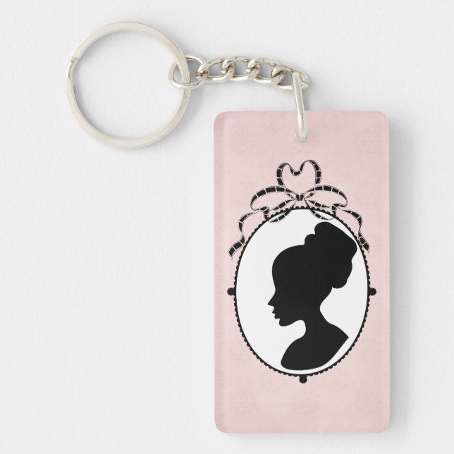Victorian Style 60s Cameo Keychain (Front)
