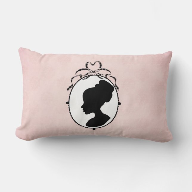 Victorian Style 60s Cameo Lumbar Pillow (Front)