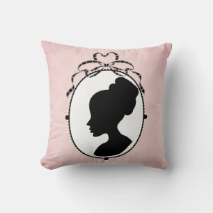 Victorian Style 60s Cameo Throw Pillow