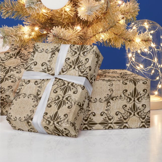 victorian style baroque pattern wrapping paper (Holidays)
