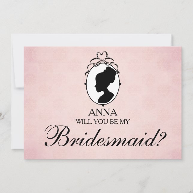 Victorian Style Cameo Will You Be My Bridesmaid Invitation (Front)