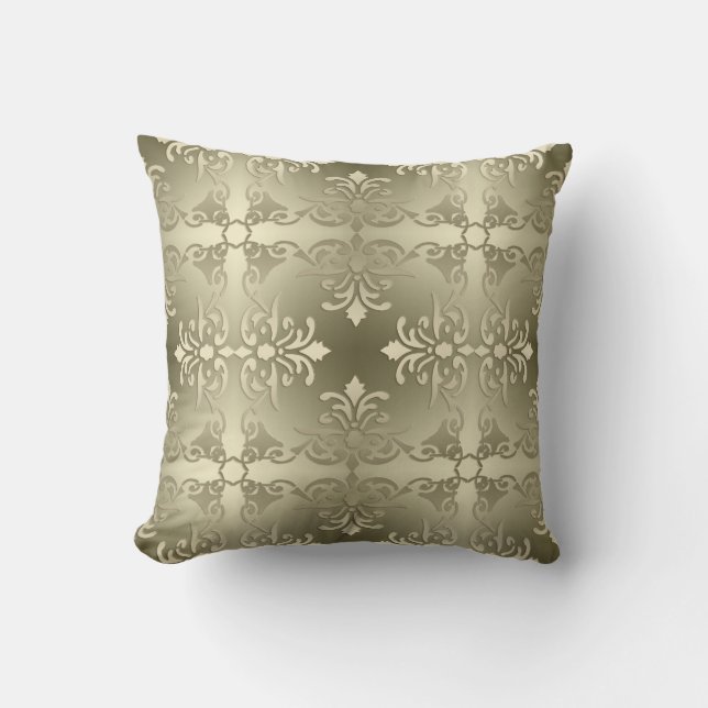 Victorian style floral retro pattern throw pillow (Front)