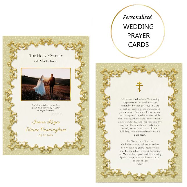Victorian Style Gold Frame Wedding Prayer Card     (Creator Uploaded)