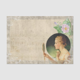 Victorian Style Lady Looking at Herself  Tissue Paper