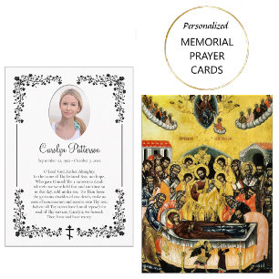 Victorian Style Ornate Roses Corner Prayer Card