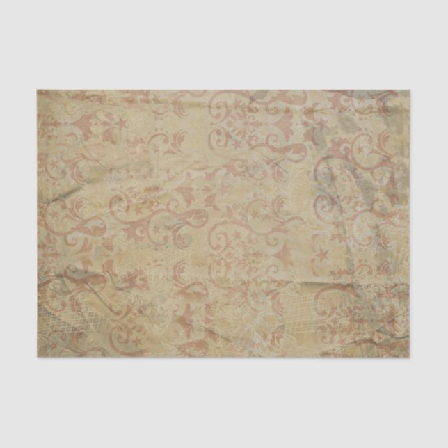 Victorian Style Scrolls and Flowers Tissue Paper (Front)