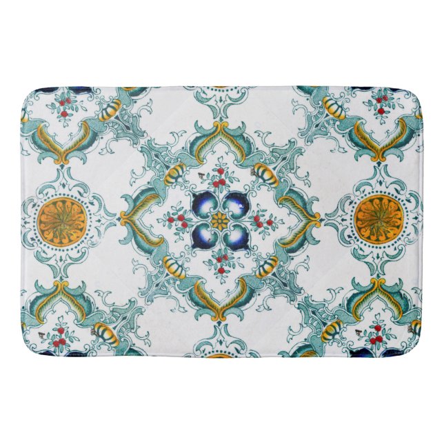Victorian Style Tile Pattern On Bath Mat (Front)