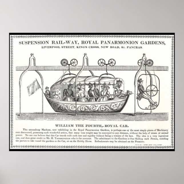 Victorian Suspension Railway Poster 1830 (Front)