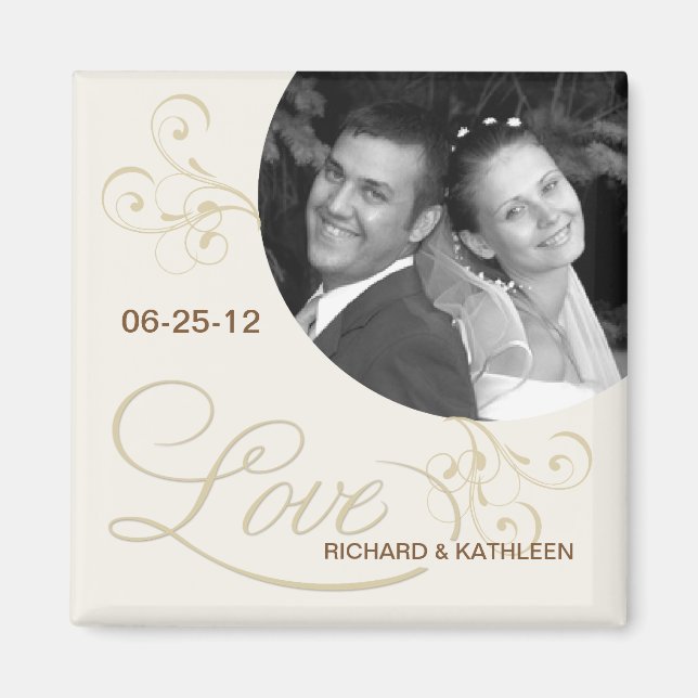 Victorian Swirls - Save the Date Photo Magnet (Front)