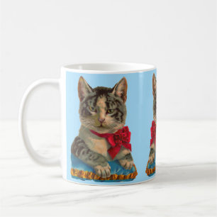 Victorian tabby cat coffee mug